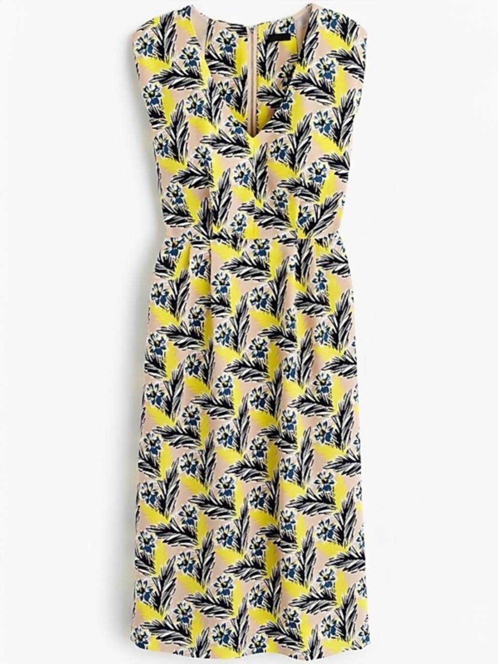 J. Crew ‘Yellow & Tan Floral Print Sleeveless Dress’ in “Meadow Spring” Size 00